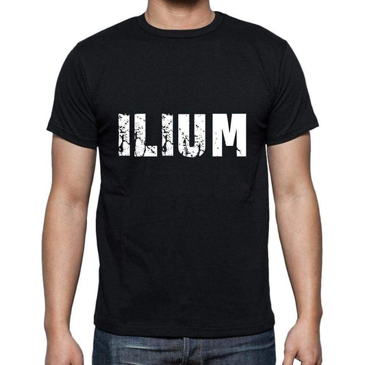 Ilium Mens Short Sleeve Round Neck T-Shirt 5 Letters Black Word 00006 - Casual