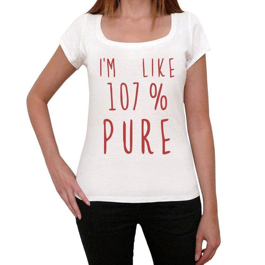 Im 100% Pure White Womens Short Sleeve Round Neck T-Shirt Gift T-Shirt 00328 - White / Xs - Casual