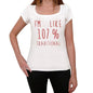 Im 100% Traditional White Womens Short Sleeve Round Neck T-Shirt Gift T-Shirt 00328 - White / Xs - Casual