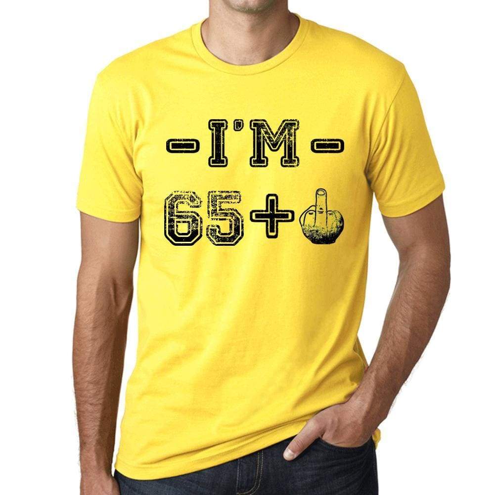 Im 57 Plus Mens T-Shirt Yellow Birthday Gift 00447 - Yellow / Xs - Casual