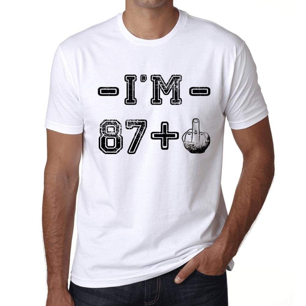 Im 87 Plus Mens T-Shirt White Birthday Gift 00443 - White / Xs - Casual
