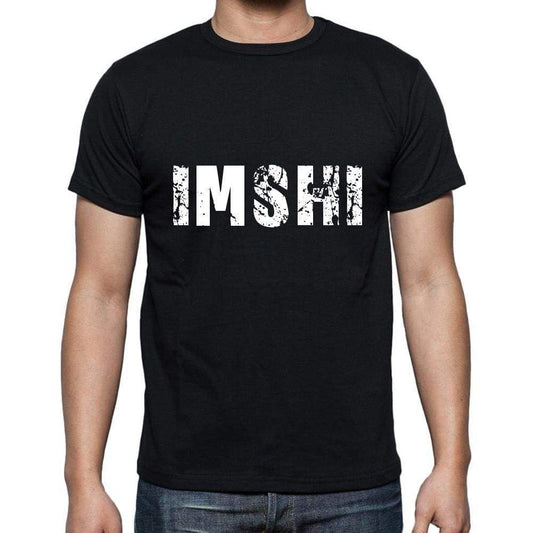 Imshi Mens Short Sleeve Round Neck T-Shirt 5 Letters Black Word 00006 - Casual