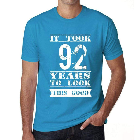 It Took 92 Years To Look This Good Mens T-Shirt Blue Birthday Gift 00480 - Blue / Xs - Casual