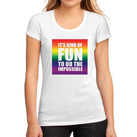 Women’s Graphic T-Shirt It's kind of fun to do the Impossible White-T-Shirt-Ultrabasic