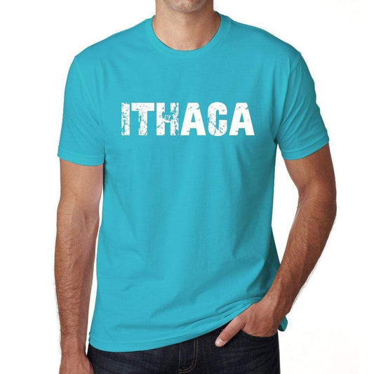 Ithaca Mens Short Sleeve Round Neck T-Shirt 00020 - Blue / S - Casual