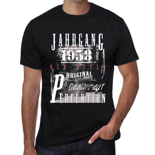 Jahrgang Birthday 1958 Black Mens Short Sleeve Round Neck T-Shirt Gift T-Shirt 00352 - Black / Xs - Casual