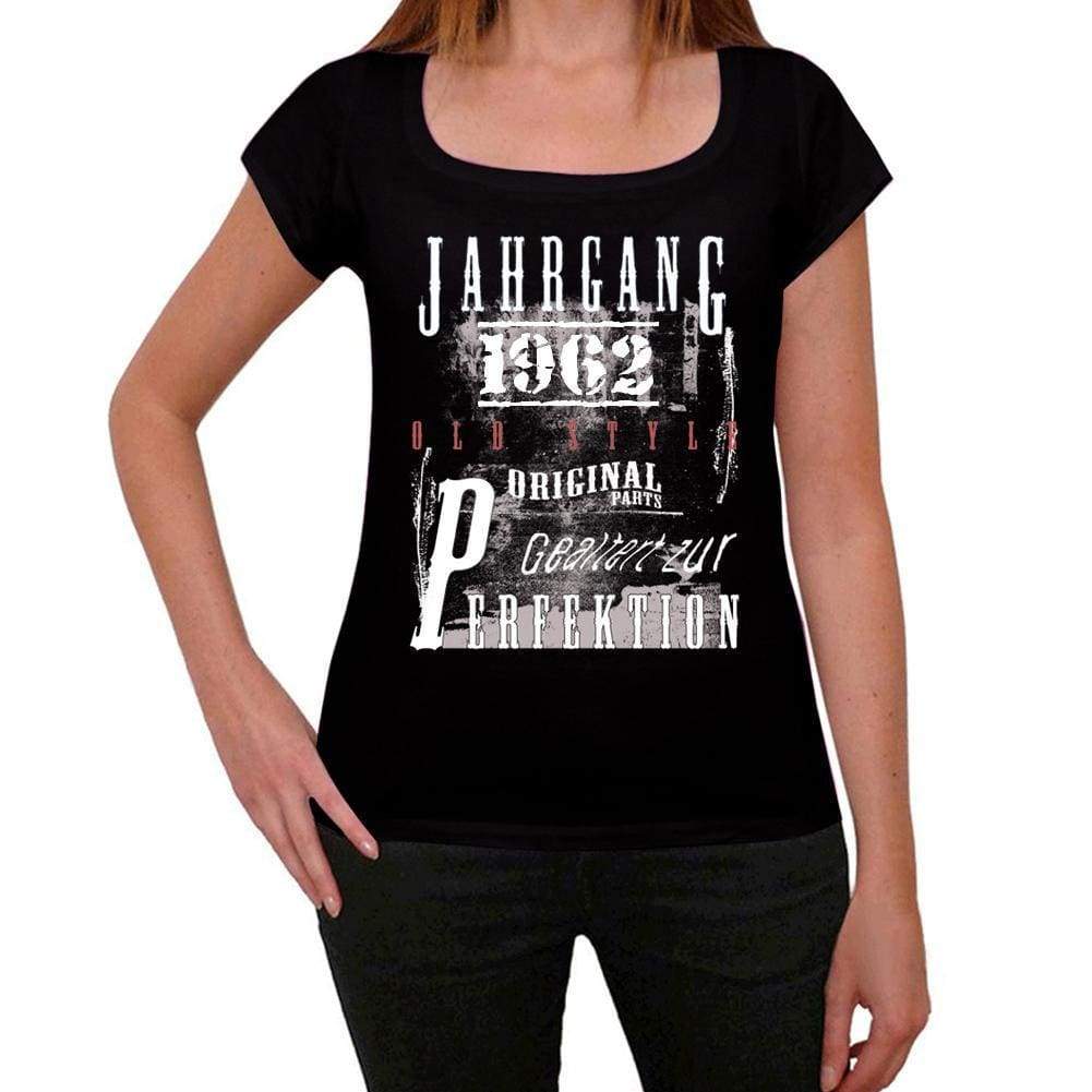 Jahrgang Birthday 1962 Black Womens Short Sleeve Round Neck T-Shirt Gift T-Shirt 00353 - Black / Xs - Casual