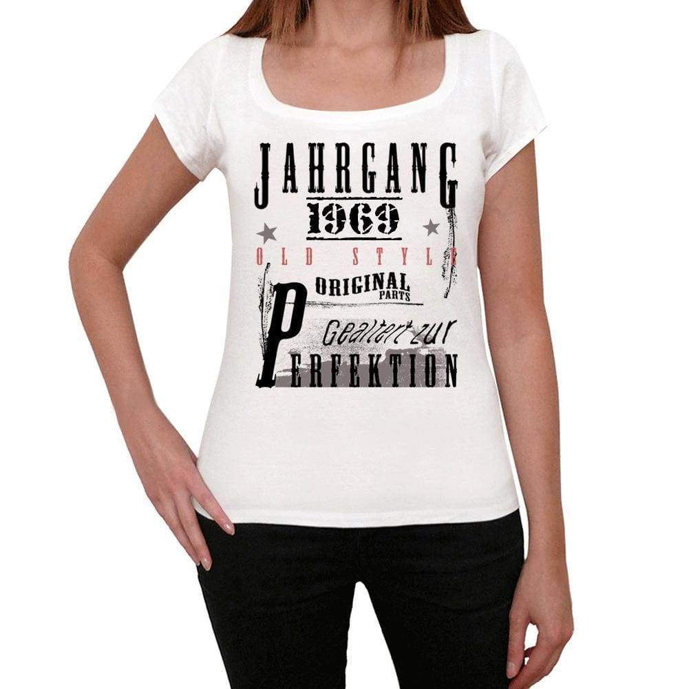 Jahrgang Birthday 1969 , White, Women's Short Sleeve Round Neck T-shirt, gift t-shirt 00351 - Ultrabasic