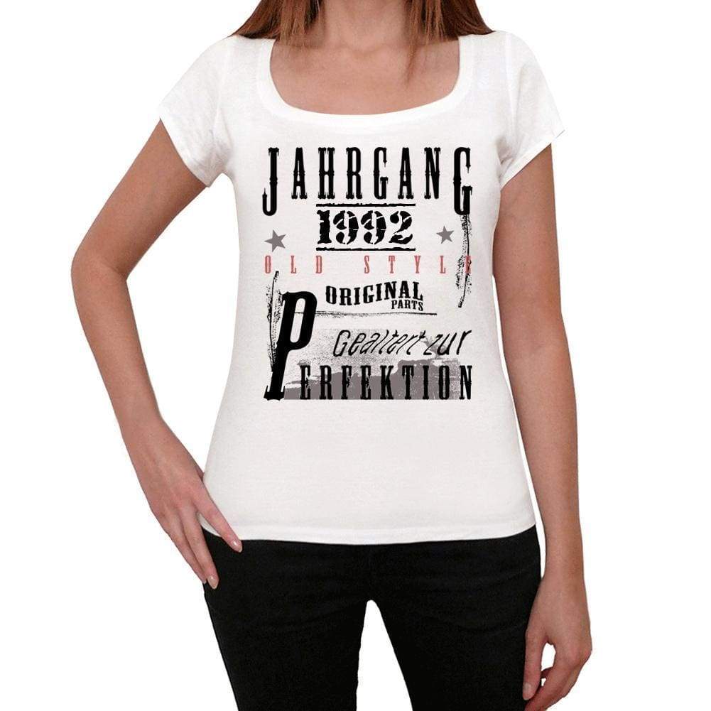 Jahrgang Birthday 1992 White Womens Short Sleeve Round Neck T-Shirt Gift T-Shirt 00351 - White / Xs - Casual