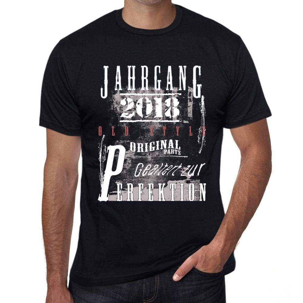 Jahrgang Birthday 2018 Black Mens Short Sleeve Round Neck T-Shirt Gift T-Shirt 00352 - Black / Xs - Casual