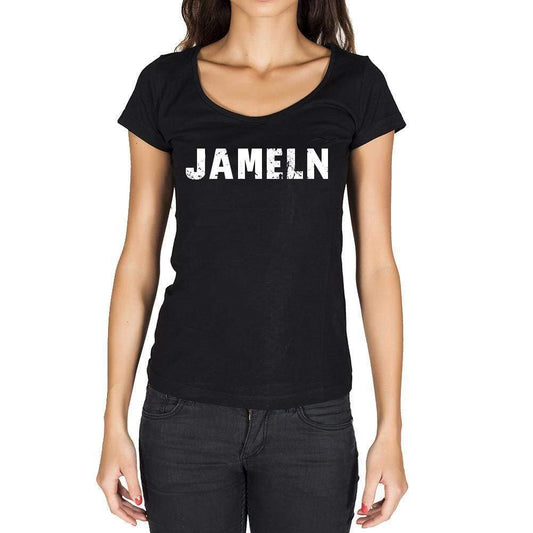 Jameln German Cities Black Womens Short Sleeve Round Neck T-Shirt 00002 - Casual