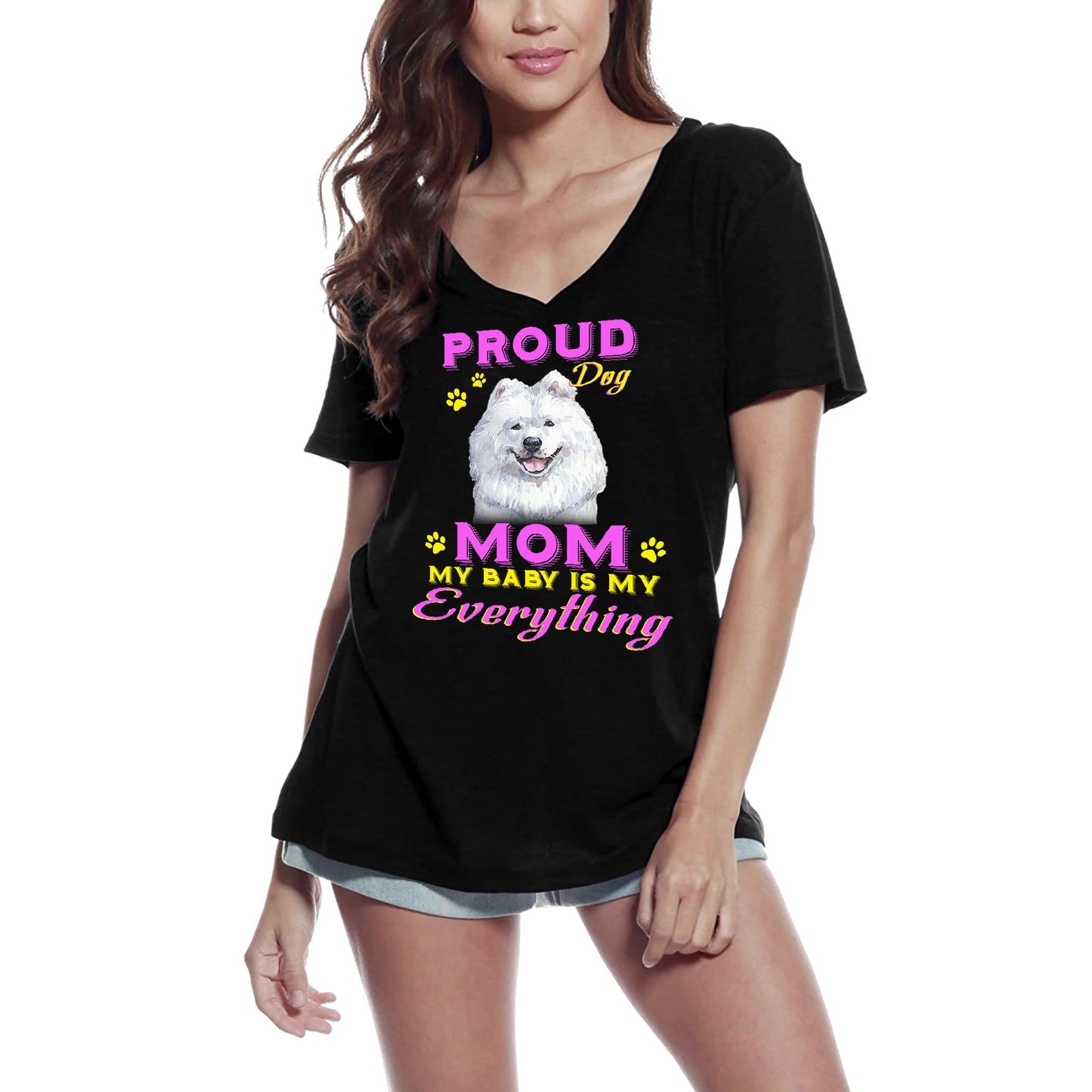 ULTRABASIC Women's T-Shirt Proud Day - Japanese Spitz Dog Mom - My Baby is My Everything