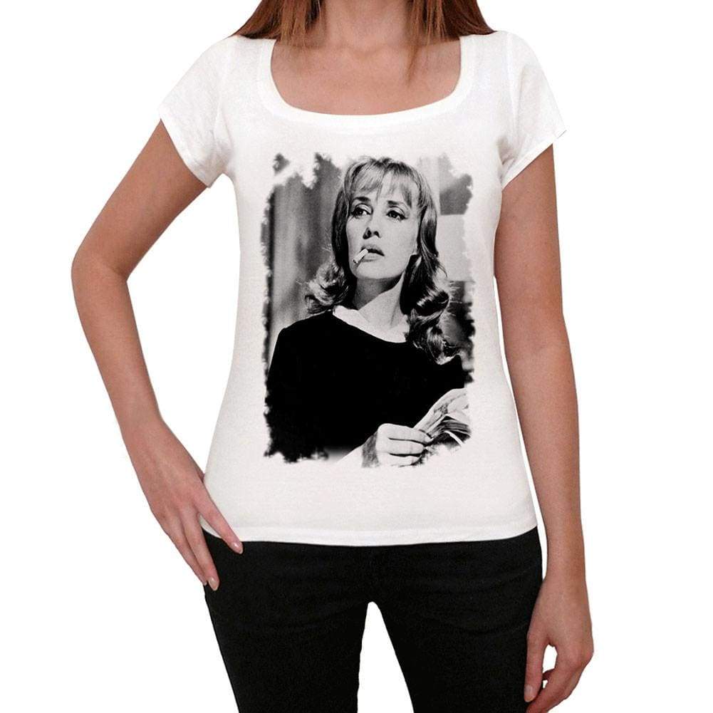 Jeanne Moreau Retro Womens T-Shirt White Birthday Gift 00514 - White / Xs - Casual