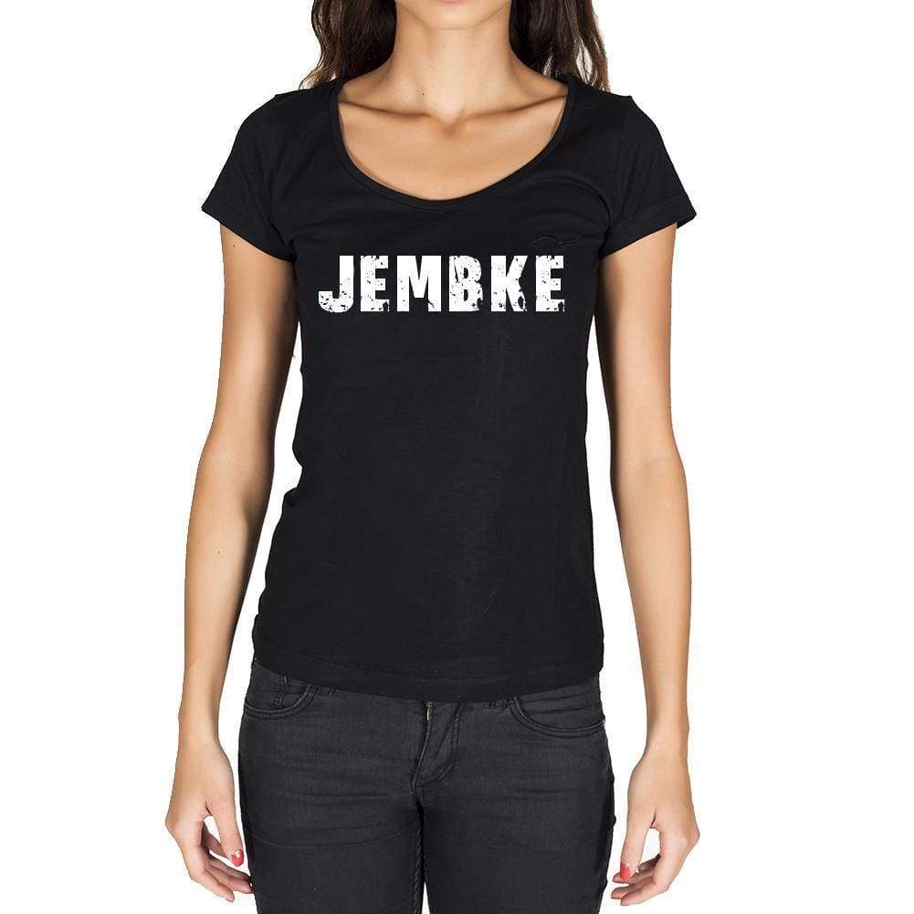 Jembke German Cities Black Womens Short Sleeve Round Neck T-Shirt 00002 - Casual