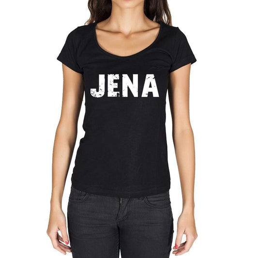Jena German Cities Black Womens Short Sleeve Round Neck T-Shirt 00002 - Casual