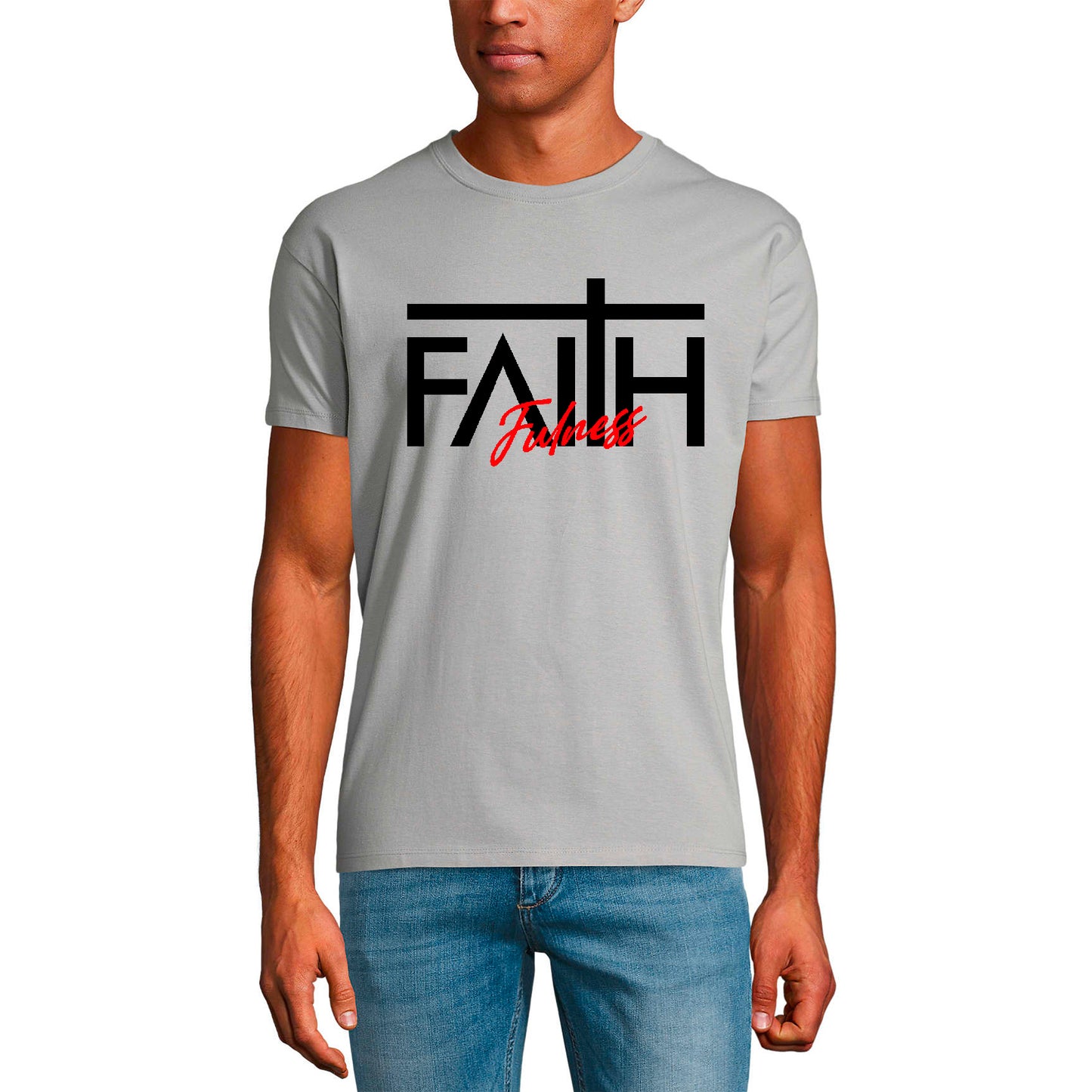 ULTRABASIC Men's T-Shirt Faith Fulness - Bible Christian Religious Shirt