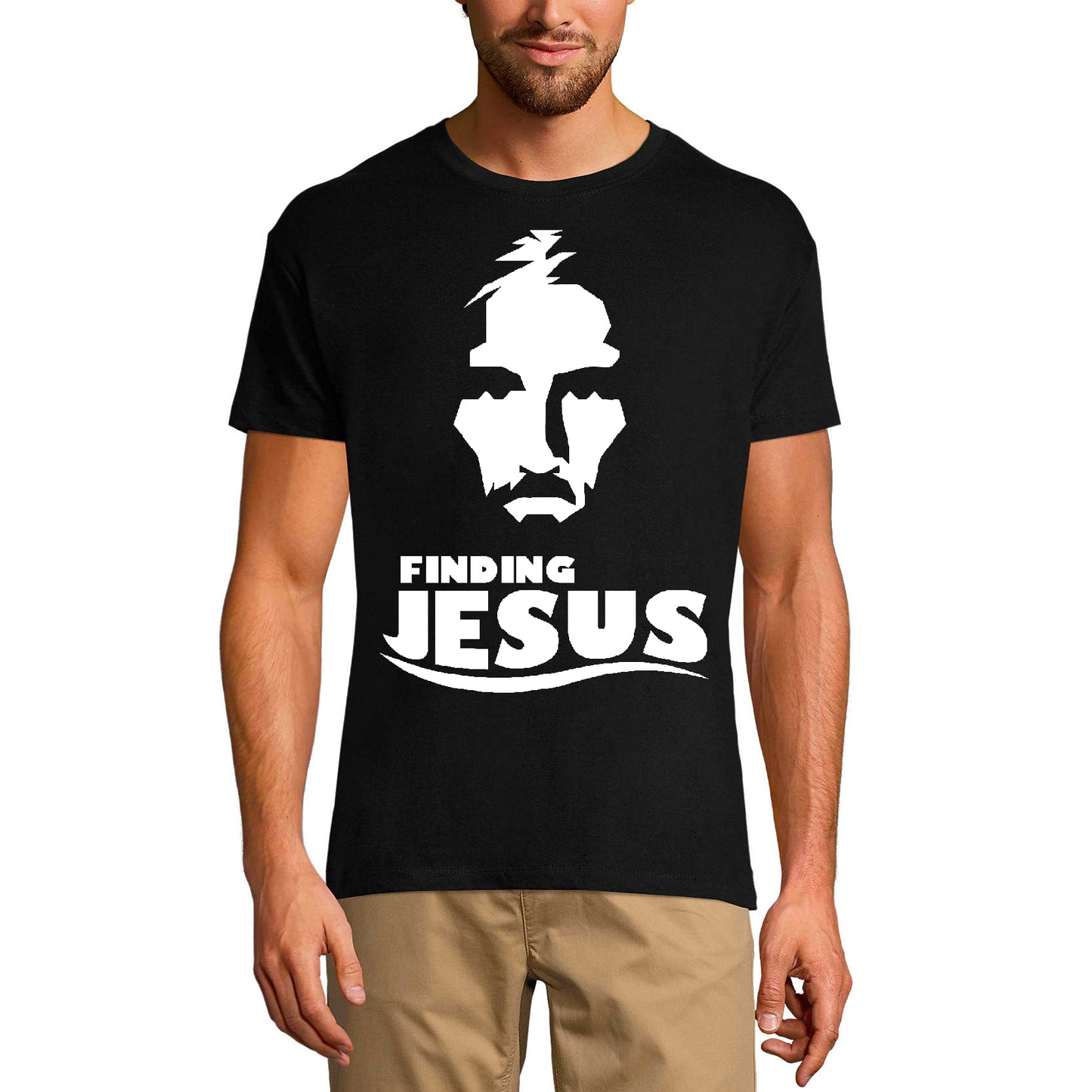 ULTRABASIC Herren-T-Shirt „Finding Jesus – Glaube, Bibel, Christus“.