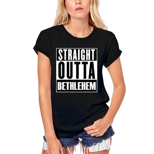 ULTRABASIC Damen-Bio-Religions-T-Shirt Straight Outta Betlehem – Gott-Jesus-Christus-Shirt