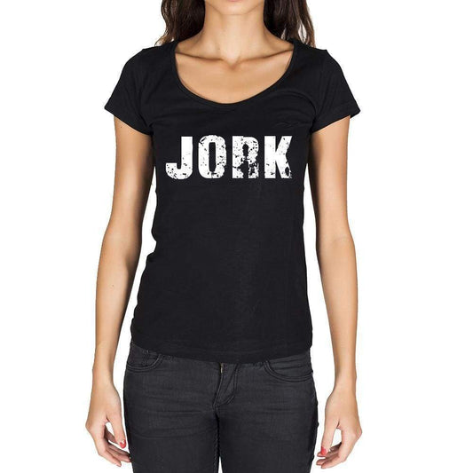 Jork German Cities Black Womens Short Sleeve Round Neck T-Shirt 00002 - Casual