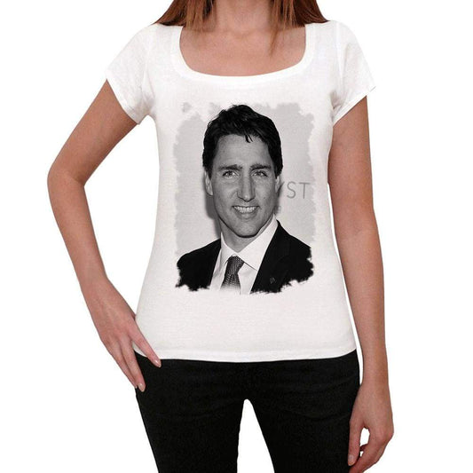 Justin Trudeau Womens T-Shirt White Birthday Gift 00514 - White / Xs - Casual