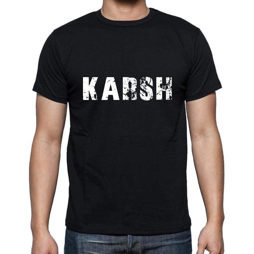 Karsh Mens Short Sleeve Round Neck T-Shirt 5 Letters Black Word 00006 - Casual