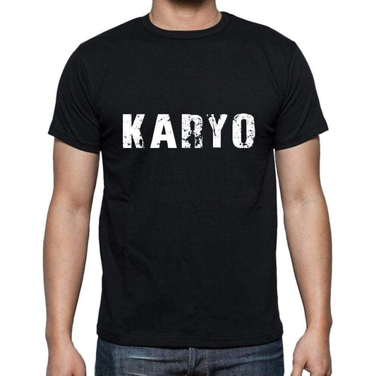 Karyo Mens Short Sleeve Round Neck T-Shirt 5 Letters Black Word 00006 - Casual