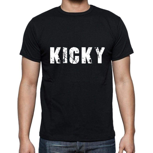 Kicky Mens Short Sleeve Round Neck T-Shirt 5 Letters Black Word 00006 - Casual