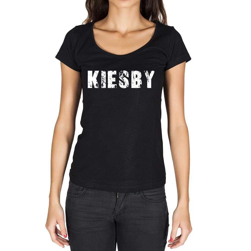 Kiesby German Cities Black Womens Short Sleeve Round Neck T-Shirt 00002 - Casual
