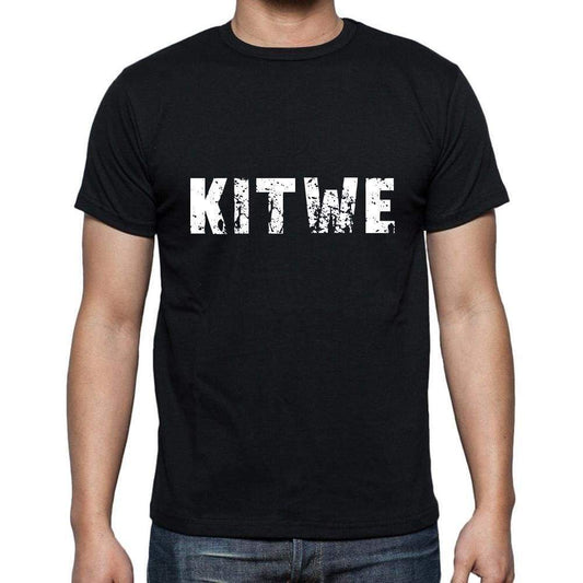 Kitwe Mens Short Sleeve Round Neck T-Shirt 5 Letters Black Word 00006 - Casual