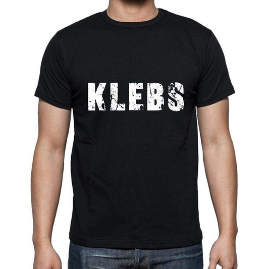 Klebs Mens Short Sleeve Round Neck T-Shirt 5 Letters Black Word 00006 - Casual