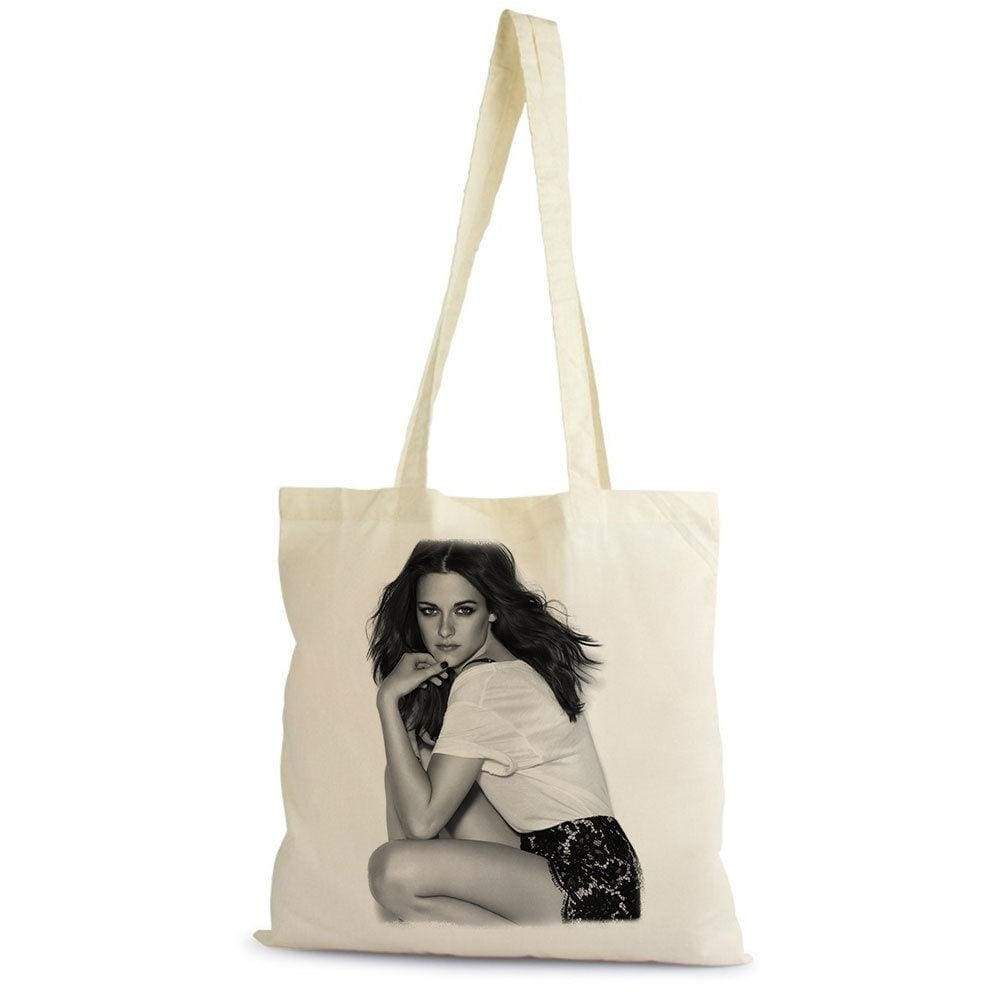 Kristen Stewart Tote Bag Shopping Natural Cotton Gift Beige 00272 - Beige / 100% Cotton - Tote Bag