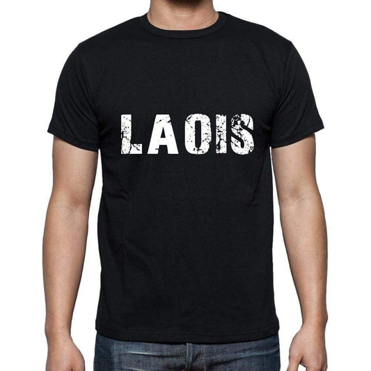 Laois Mens Short Sleeve Round Neck T-Shirt 5 Letters Black Word 00006 - Casual