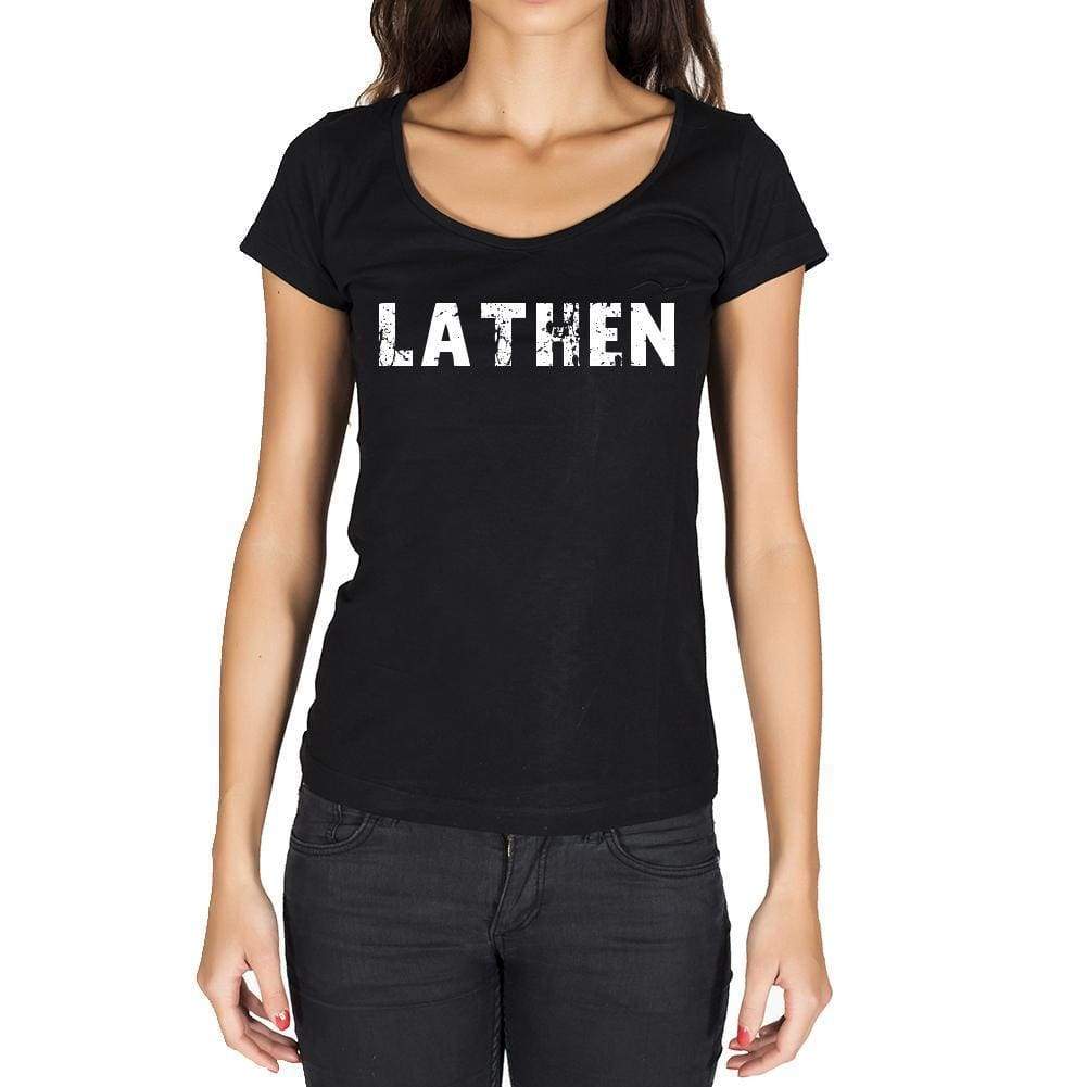 Lathen German Cities Black Womens Short Sleeve Round Neck T-Shirt 00002 - Casual