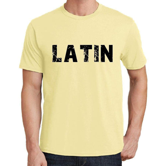Latin Mens Short Sleeve Round Neck T-Shirt 00043 - Yellow / S - Casual