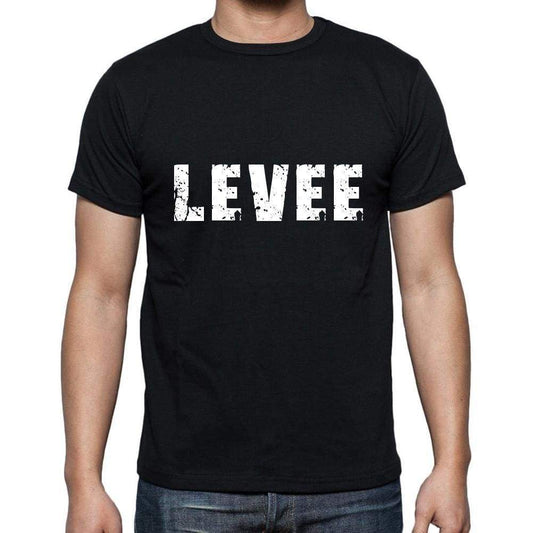 Levee Mens Short Sleeve Round Neck T-Shirt 5 Letters Black Word 00006 - Casual