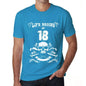 Life Begins At 18 Mens T-Shirt Blue Birthday Gift 00451 - Blue / Xs - Casual