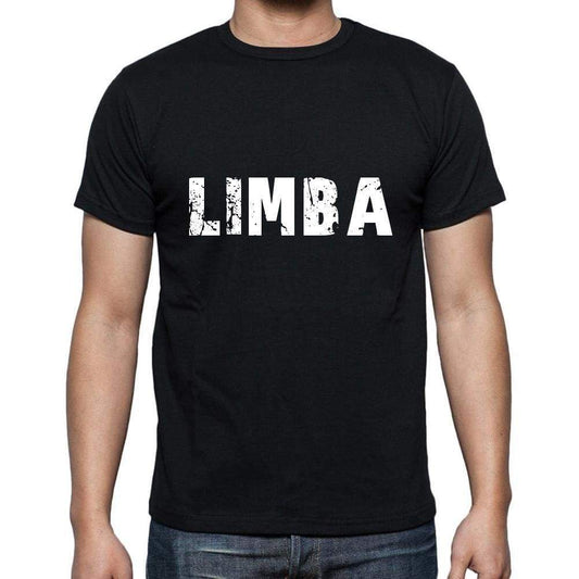 Limba Mens Short Sleeve Round Neck T-Shirt 5 Letters Black Word 00006 - Casual