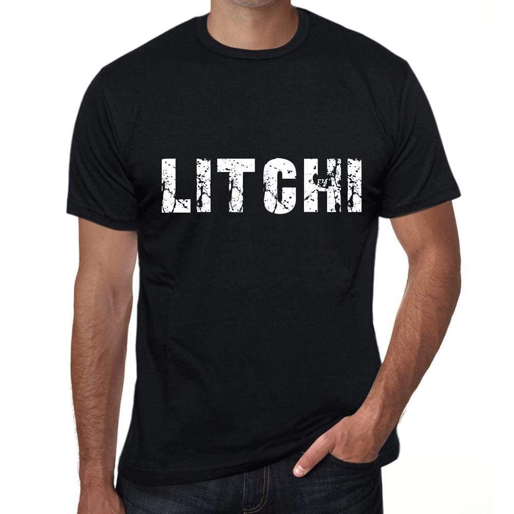 Litchi Mens Vintage T Shirt Black Birthday Gift 00554 - Black / Xs - Casual