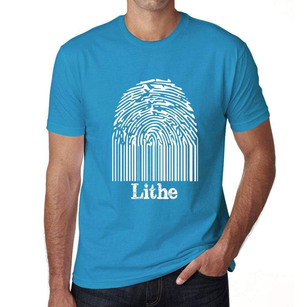 Lithe Fingerprint Blue Mens Short Sleeve Round Neck T-Shirt Gift T-Shirt 00311 - Blue / S - Casual