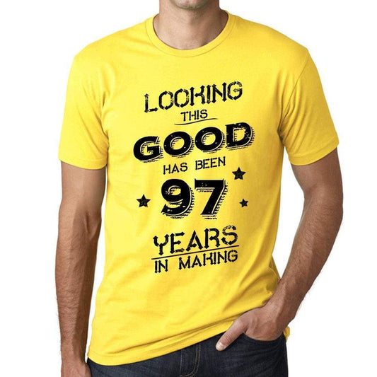 Looking This Good Has Been 97 Years In Making Mens T-Shirt Yellow Birthday Gift 00442 - Yellow / Xs - Casual
