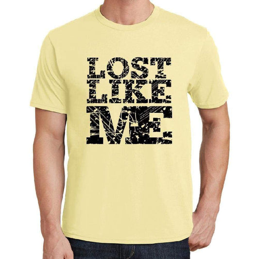 Lost Like Me Yellow Mens Short Sleeve Round Neck T-Shirt 00294 - Yellow / S - Casual