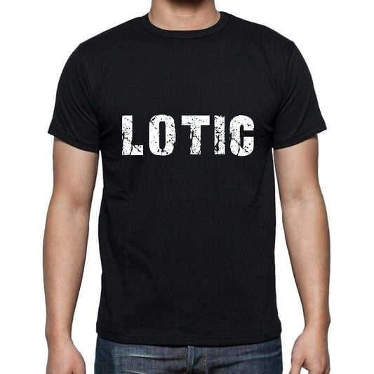 Lotic Mens Short Sleeve Round Neck T-Shirt 5 Letters Black Word 00006 - Casual