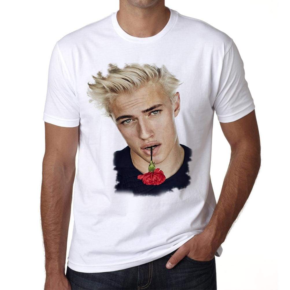 Lucky Blue Smith Flower Mens T-Shirt White Birthday Gift 00515 - White / Xs - Casual