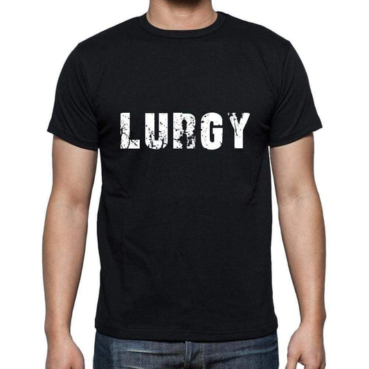 Lurgy Mens Short Sleeve Round Neck T-Shirt 5 Letters Black Word 00006 - Casual
