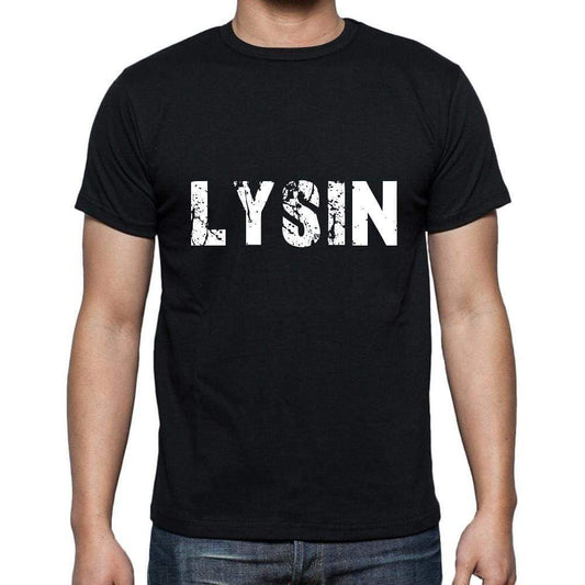 Lysin Mens Short Sleeve Round Neck T-Shirt 5 Letters Black Word 00006 - Casual