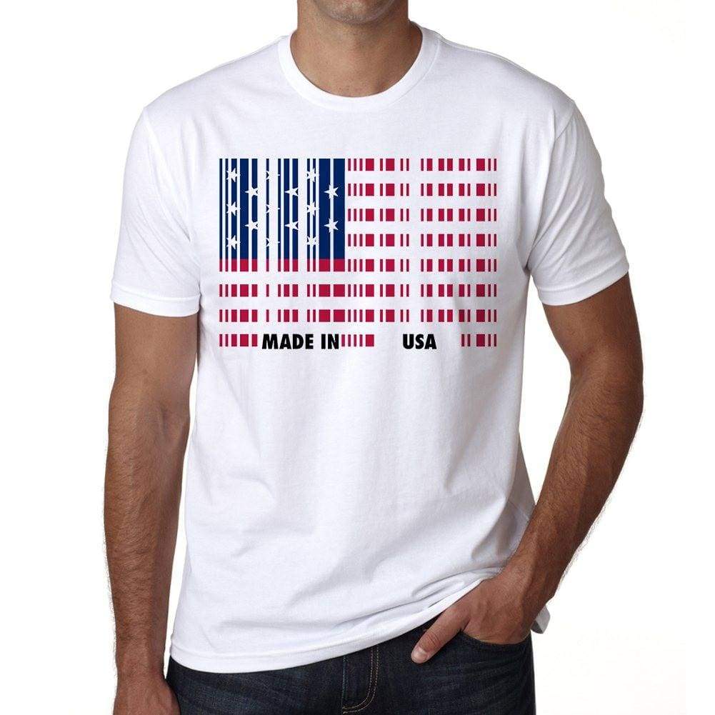 Made In Usa Bar Code Mens Short Sleeve Round Neck T-Shirt
