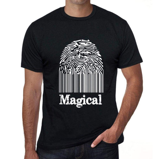 Magical Fingerprint Black Mens Short Sleeve Round Neck T-Shirt Gift T-Shirt 00308 - Black / S - Casual