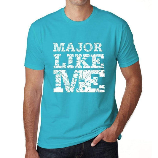 Major Like Me Blue Mens Short Sleeve Round Neck T-Shirt - Blue / S - Casual
