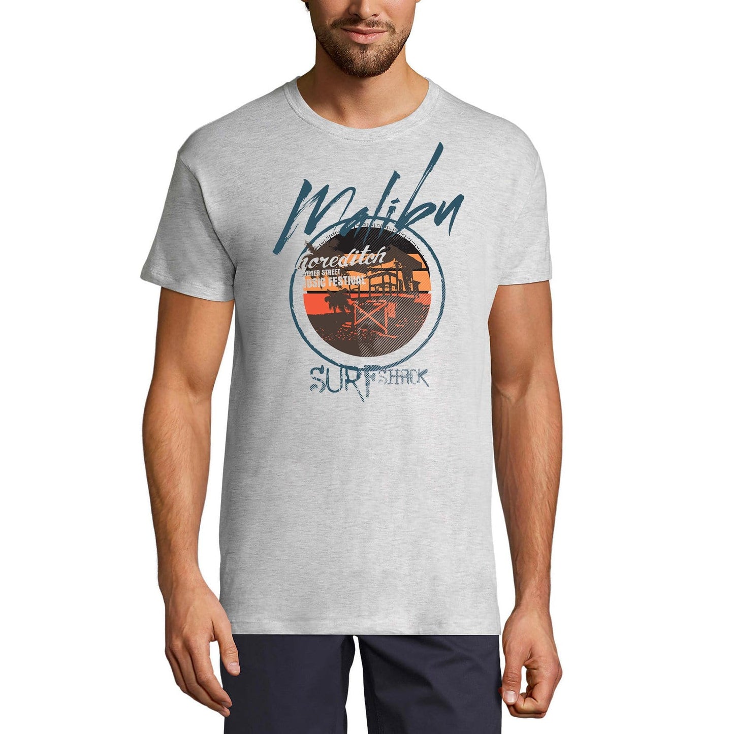 ULTRABASIC Men's Novelty T-Shirt Malibu Music Festival - Surf Tee Shirt