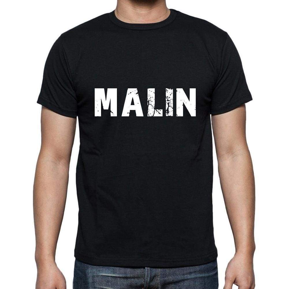 Malin Mens Short Sleeve Round Neck T-Shirt 5 Letters Black Word 00006 - Casual